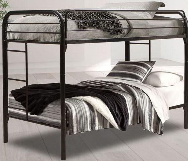 Bunk Bed, Twin over Twin, Black Metal