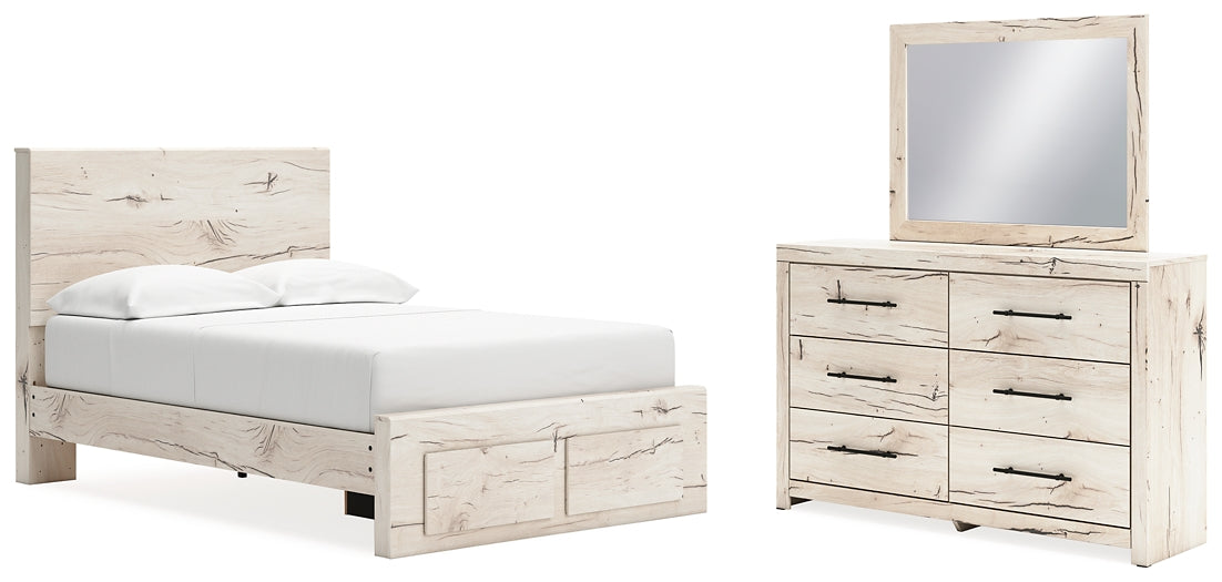 Lawroy Full Panel Storage Bed with Mirrored Dresser