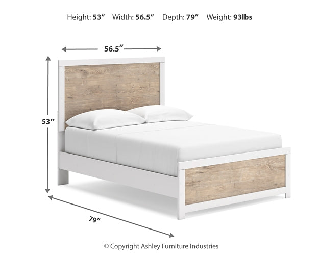 Charbitt Full Panel Bed with Mirrored Dresser and 2 Nightstands