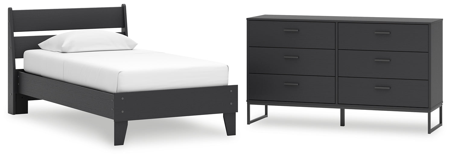 Socalle Twin Panel Platform Bed with Dresser