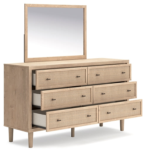 Cielden Queen Panel Bed with Mirrored Dresser, Chest and Nightstand