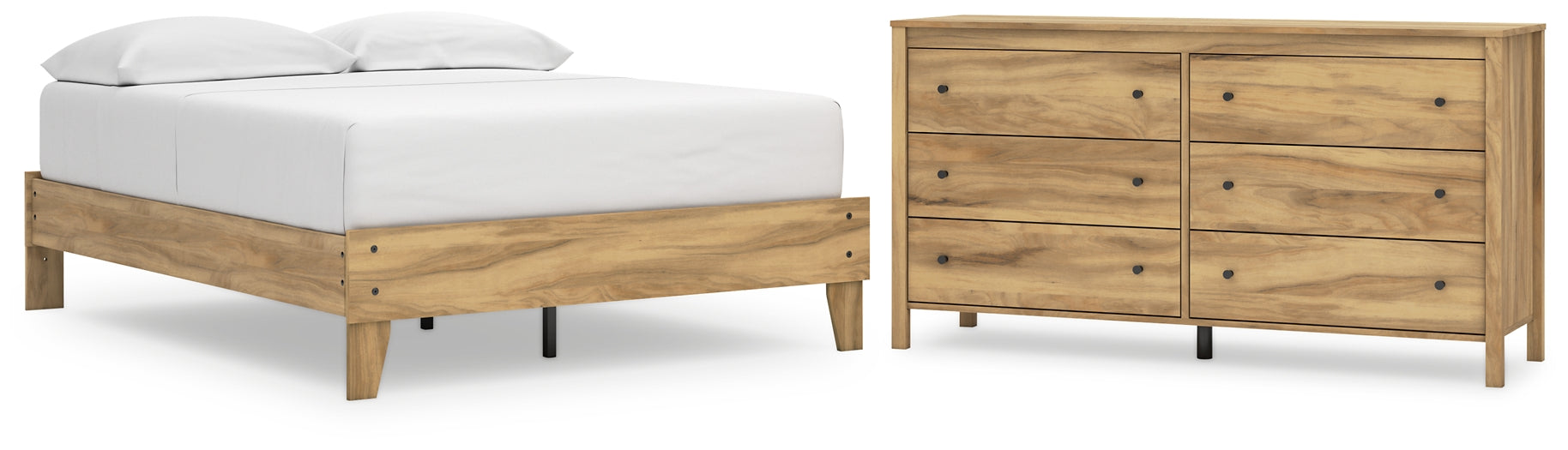 Bermacy Full Platform Bed with Dresser