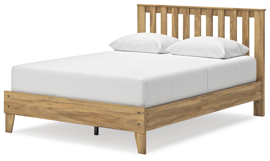 Bermacy Queen Platform Panel Bed with Dresser and 2 Nightstands