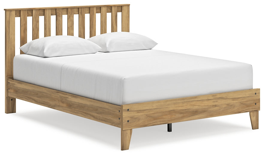 Bermacy Queen Platform Panel Bed with Dresser and Nightstand