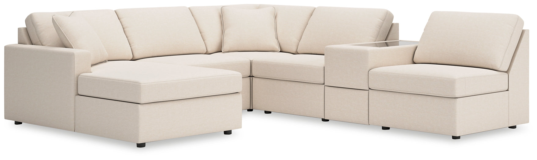 Modmax 6-Piece Sectional with Chaise and Storage Console