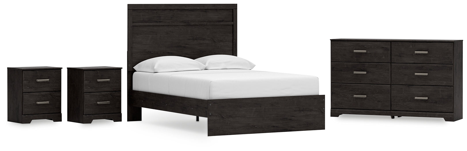 Belachime Full Panel Bed with Dresser and 2 Nightstands