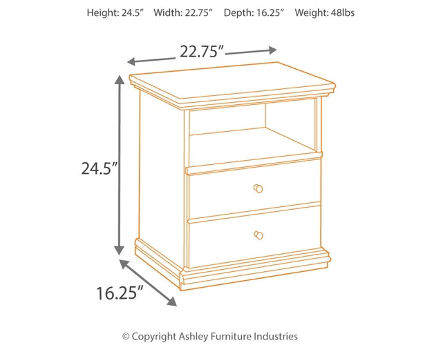 Maribel Full Panel Bed with Mirrored Dresser and 2 Nightstands