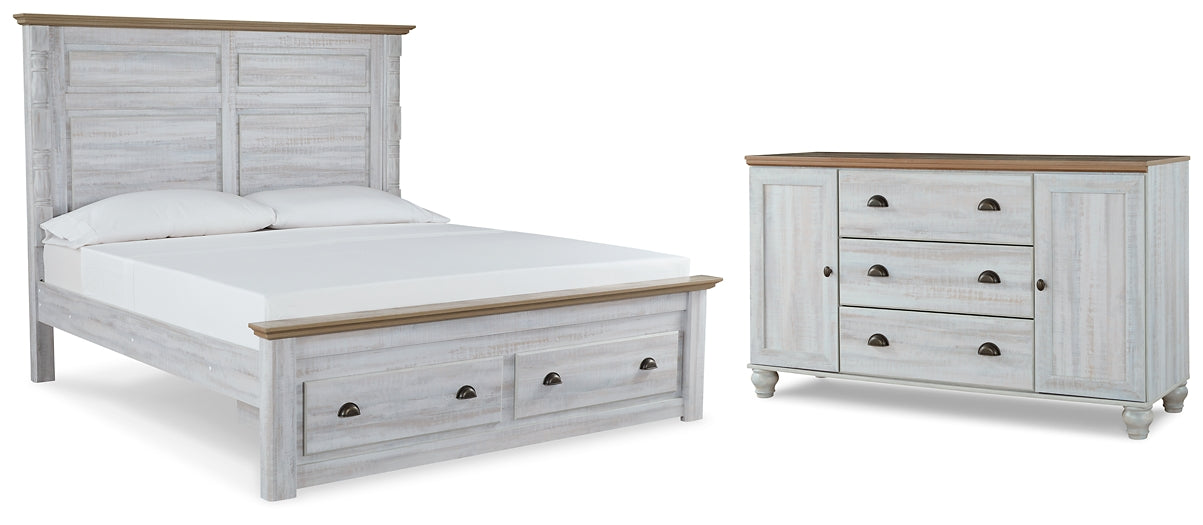 Haven Bay King Panel Storage Bed with Dresser