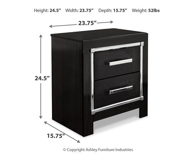 Kaydell King Upholstered Panel Headboard with Mirrored Dresser, Chest and 2 Nightstands