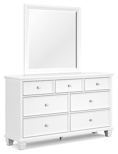 Fortman Twin Panel Bed with Mirrored Dresser, Chest and 2 Nightstands